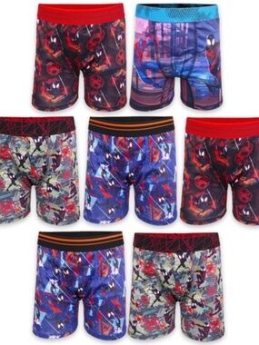 Spiderman Exclusive 7-PK Athletic Boxer Briefs with Multiple Print size 4